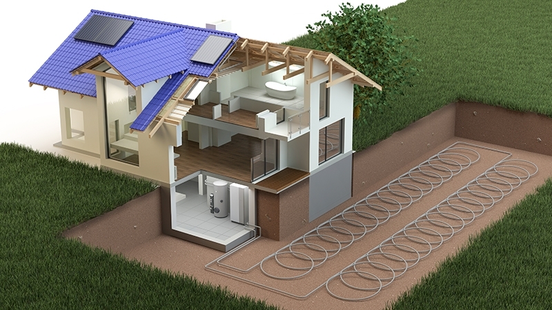 Heat pump, ground source geothermal by Hartmann well drilling